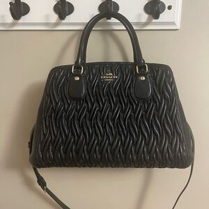 Coach Black Textured Satchel